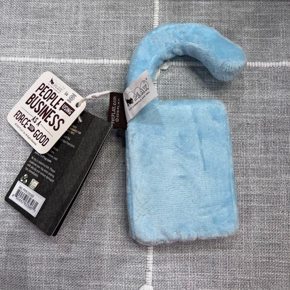 SMALL Blue Puppy Placard Plush Toy - Picture 2 of 2